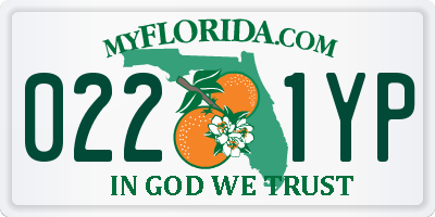 FL license plate 0221YP