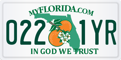 FL license plate 0221YR