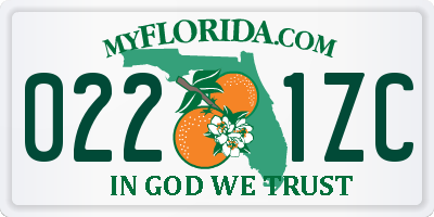FL license plate 0221ZC