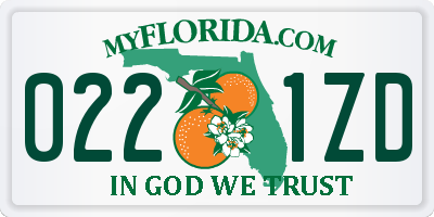 FL license plate 0221ZD