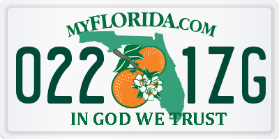 FL license plate 0221ZG