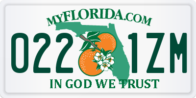 FL license plate 0221ZM