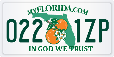FL license plate 0221ZP