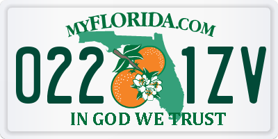 FL license plate 0221ZV