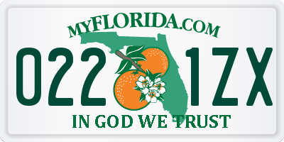 FL license plate 0221ZX