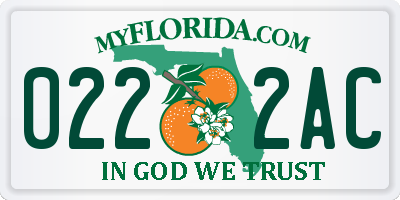FL license plate 0222AC