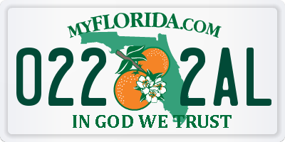 FL license plate 0222AL