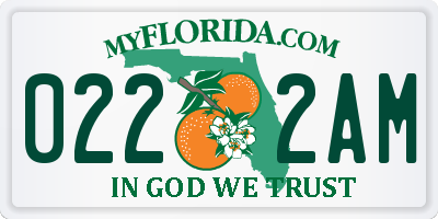 FL license plate 0222AM