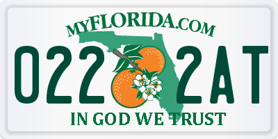FL license plate 0222AT