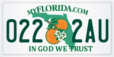 FL license plate 0222AU