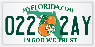 FL license plate 0222AY