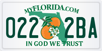 FL license plate 0222BA
