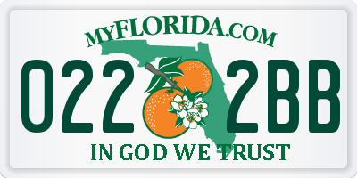 FL license plate 0222BB