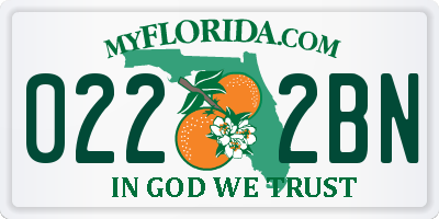 FL license plate 0222BN