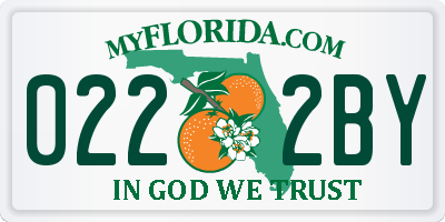 FL license plate 0222BY