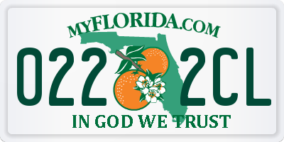 FL license plate 0222CL