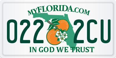 FL license plate 0222CU