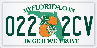 FL license plate 0222CV
