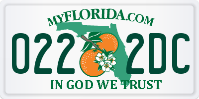FL license plate 0222DC