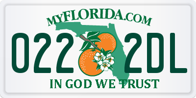 FL license plate 0222DL