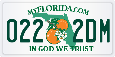 FL license plate 0222DM
