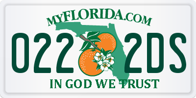 FL license plate 0222DS