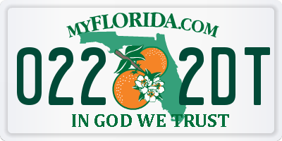 FL license plate 0222DT