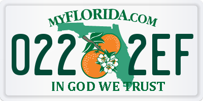 FL license plate 0222EF