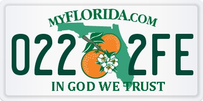 FL license plate 0222FE