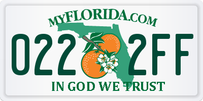 FL license plate 0222FF