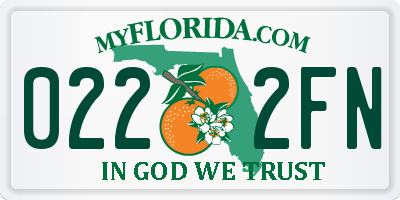 FL license plate 0222FN