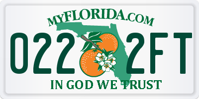 FL license plate 0222FT