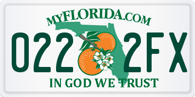FL license plate 0222FX