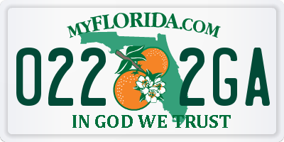 FL license plate 0222GA