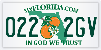 FL license plate 0222GV