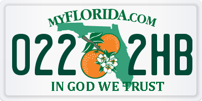 FL license plate 0222HB