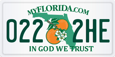 FL license plate 0222HE