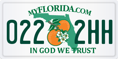 FL license plate 0222HH