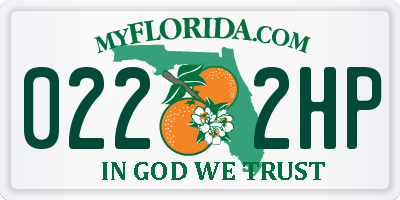 FL license plate 0222HP