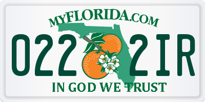 FL license plate 0222IR