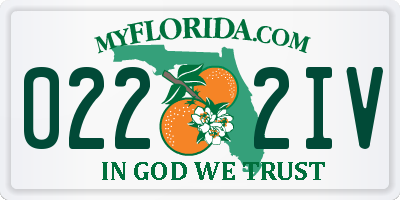 FL license plate 0222IV