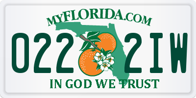 FL license plate 0222IW