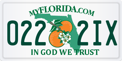 FL license plate 0222IX