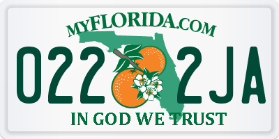FL license plate 0222JA