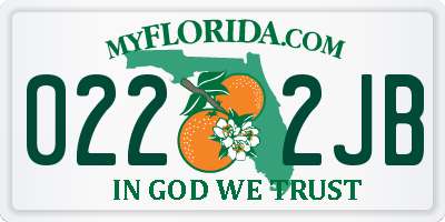 FL license plate 0222JB
