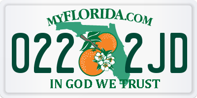 FL license plate 0222JD