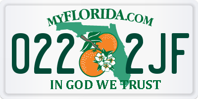 FL license plate 0222JF