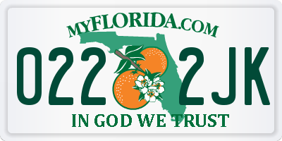 FL license plate 0222JK