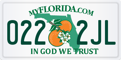 FL license plate 0222JL
