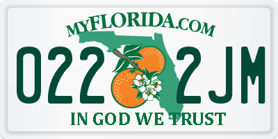 FL license plate 0222JM